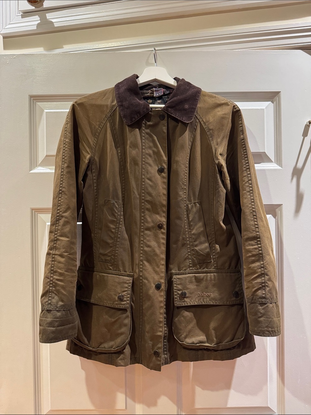 Barbour Olive Waxed Beadnell Jacket